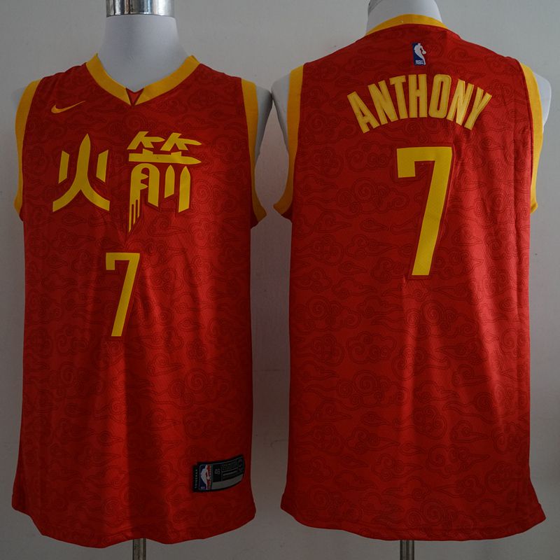 Men Houston Rockets #7 Anthony Red City Edition Game Nike NBA Jerseys